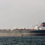 Giant supertanker ship at sea